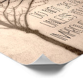 自然アートのポスター文字とセピア調の木 ポスター (角)