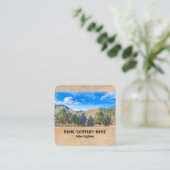 自然アートマウンテンブルースカイランドスケープアウトドア スクエア名刺 (スタンド正面)