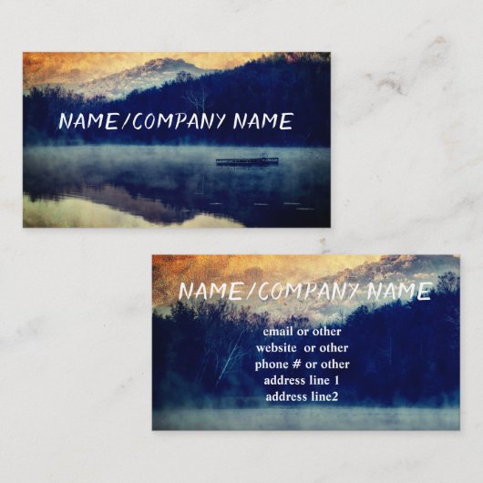 自然アートマウンテンレイクカスタムランドスケープ 名刺 (正面/裏面)
