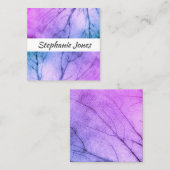 自然アート名刺テンプレート（紫） スクエア名刺 (正面/裏面)