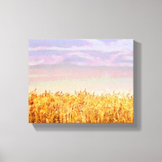 自然アート展張キャンバス小麦畑と空 キャンバスプリント (正面)