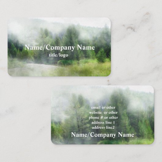 自然アート山の松の霧 名刺 (正面/裏面)