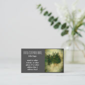 自然アート山松の木の白灰色 名刺 (スタンド正面)