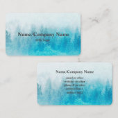 自然アート山松木ティール（緑がかった色）ブルー 名刺 (正面/裏面)