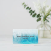 自然アート山松木ティール（緑がかった色）ブルー 名刺 (スタンド正面)