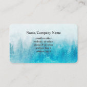自然アート山松木ティール（緑がかった色）ブルー 名刺 (裏面)