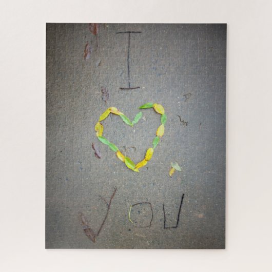 自然アート愛する杖と葉 ジグソーパズル (縦)