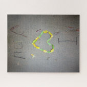 自然アート愛する杖と葉 ジグソーパズル (横)