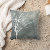 自然アート枕の白い木テクスチャグレー クッション (ブランケット)