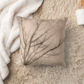 自然アート枕冬の木セピア クッション (ブランケット)
