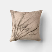 自然アート枕冬の木セピア クッション (裏面)