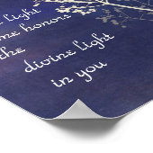 自然アート禅ナマステポスター青と白 ポスター (角)