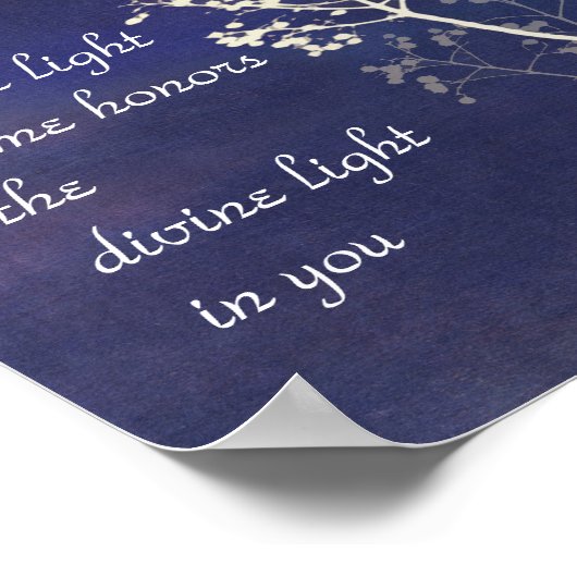 自然アート禅ナマステポスター青と白 ポスター (角)