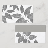 自然アート葉柄グレーと白クリーン 名刺 (正面/裏面)
