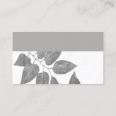 自然アート葉柄グレーと白クリーン 名刺 (裏面)