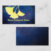 自然アート黄色いイチョウ離れの青 名刺 (正面/裏面)