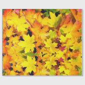 自然イエローオレンジレッド紅葉 ラッピングペーパー (フラット)