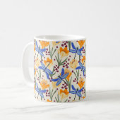 自然インスパイアとクロッカスフローラ コーヒーマグカップ (正面左)