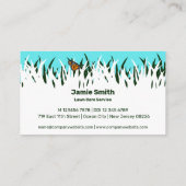 自然インスパイアのエレガンスと蝶：芝生気に 名刺 (裏面)