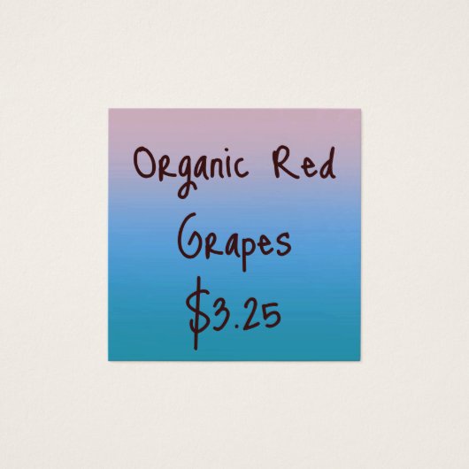 自然インスパイアの勾配価格ラベル (正面)