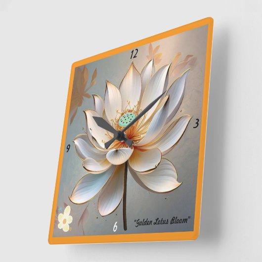 「自然インスパイアの静穏」 スクエア壁時計 (傾斜)