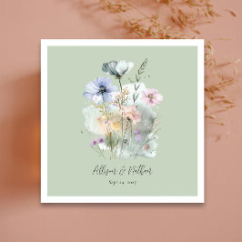 自然インスパイアエレガンス!ライトセージ結婚ズ スタンダードカクテルナプキン