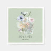 自然インスパイアエレガンス!ライトセージ結婚ズ スタンダードカクテルナプキン (正面)