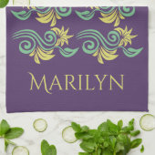 自然インスパイアカスタムモノグラム手拭 キッチンタオル (折り畳み)