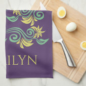 自然インスパイアカスタムモノグラム手拭 キッチンタオル (四つ折り)