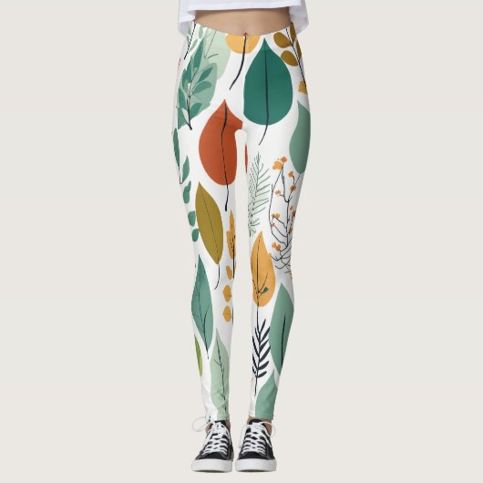 自然インスパイアカラー葉 レギンス (正面)