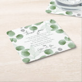 自然インスパイアグ結婚リーの感謝メッセージ スクエアペーパーコースター (アングル)