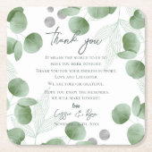 自然インスパイアグ結婚リーの感謝メッセージ スクエアペーパーコースター (正面)