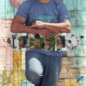 自然インスパイアストーン付き自然グラフィティ スケートボード