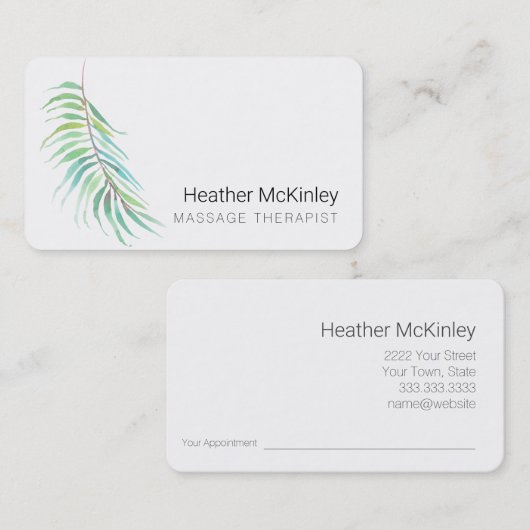 自然インスパイアパームリーフグリーナリー名刺 予約カード (正面/裏面)