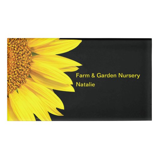 自然インスパイアヒマワリの従業員名タグ 名札 (正面)