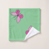 自然インスパイアピンク蝶 バスタオルセット (ウォッシュタオル)