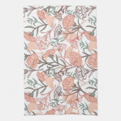 自然インスパイアフローラ：カーネーション花模様 キッチンタオル (縦)