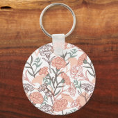 自然インスパイアフローラ:カーネーション花模様 キーホルダー (正面)