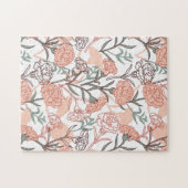 自然インスパイアフローラ:カーネーション花模様 ジグソーパズル (横)