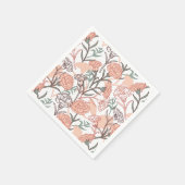 自然インスパイアフローラ：カーネーション花模様 スタンダードカクテルナプキン (角)