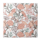 自然インスパイアフローラ：カーネーション花模様 タイル (正面)