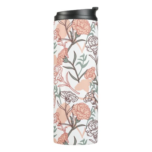 自然インスパイアフローラ：カーネーション花模様 タンブラー (回転左)