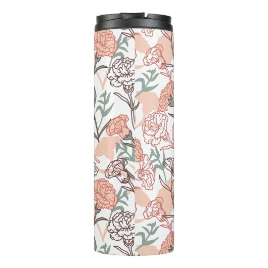 自然インスパイアフローラ：カーネーション花模様 タンブラー (裏面)