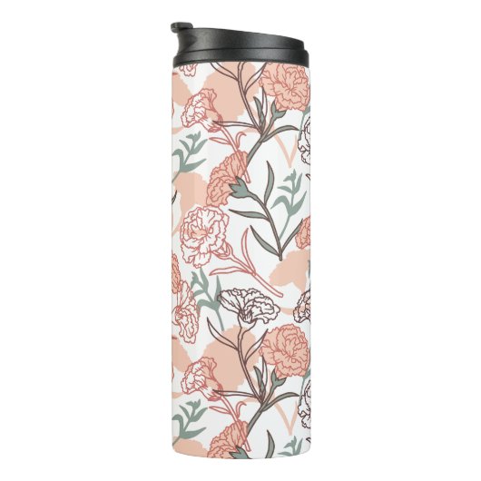 自然インスパイアフローラ：カーネーション花模様 タンブラー (回転右)