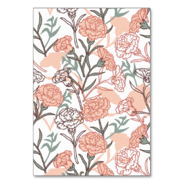 自然インスパイアフローラ：カーネーション花模様 テーブルナンバー