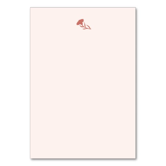 自然インスパイアフローラ：カーネーション花模様 テーブルナンバー (裏面)