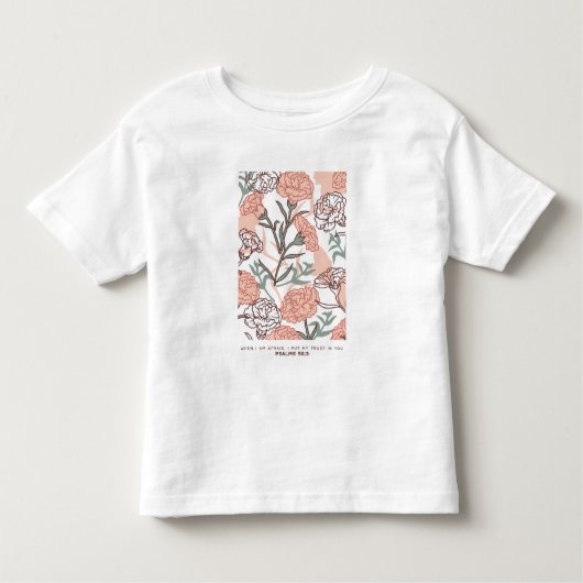 自然インスパイアフローラ：カーネーション花模様 トドラーTシャツ (正面)