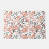 自然インスパイアフローラ：カーネーション花模様 ドアマット (正面)