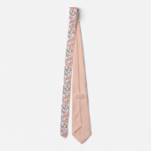 自然インスパイアフローラ：カーネーション花模様 ネクタイ (裏面)