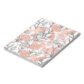 自然インスパイアフローラ:カーネーション花模様 ノートパッド (回転)
